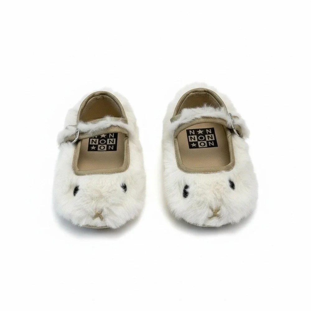 Boston Mia‎ Doe Slippers kids  White Bunny Mary Jane  Shoes Toddler Size 4C $147